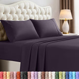King Sheets Set, 4 Pieces 16" Deep Pocket Hotel Luxury Bed Sheets, Black | Extra Soft Bedsheet Set, Comfy & Breathable Cooling Sheets, Wrinkle & Fade Resistant, Fitted Sheet, Flat Sheet, 2 Pillowcases