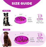 Outward Hound Fun Feeder Slo Bowl, Flower Pattern, Purple, Large, 11.8" | Slows Fast Eaters, Can Aid Digestion, Holds 4 Cups Dry or Wet Food, Non-Slip Base, Easy Clean, No BPA, Medium to Large Dogs