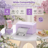 MUNBYN Bluetooth Thermal Shipping Label Printer, 130B Wireless 4x6 Label Printer for Small Business Office, Compatible with iPhone, Android, iPad, Windows, macOS, Canada Post, UPS, Purolator (Black)