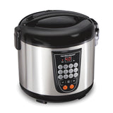 Hamilton Beach Digital Programmable Rice Cooker & Food Steamer, 14 Cups Cooked (7 Cups Uncooked), Stainless Steel, Steam & Rinse Basket, Delay Start, Model 37548MN