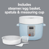 Hamilton Beach Digital Programmable Rice Cooker & Food Steamer, 14 Cups Cooked (7 Cups Uncooked), Stainless Steel, Steam & Rinse Basket, Delay Start, Model 37548MN