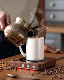 House Gem Mug Warmer - 36W Coffee Mug Warmer for Desk with Temperature Display, 2-12Hrs Auto Shut Off, Smart Candle Warmer - Ideal Coffee Gifts Accessories Keep Beverages Coffee Warmer (Black) | Fast Heating to 176°F, LED Display, Color-Coded Lights, Temp