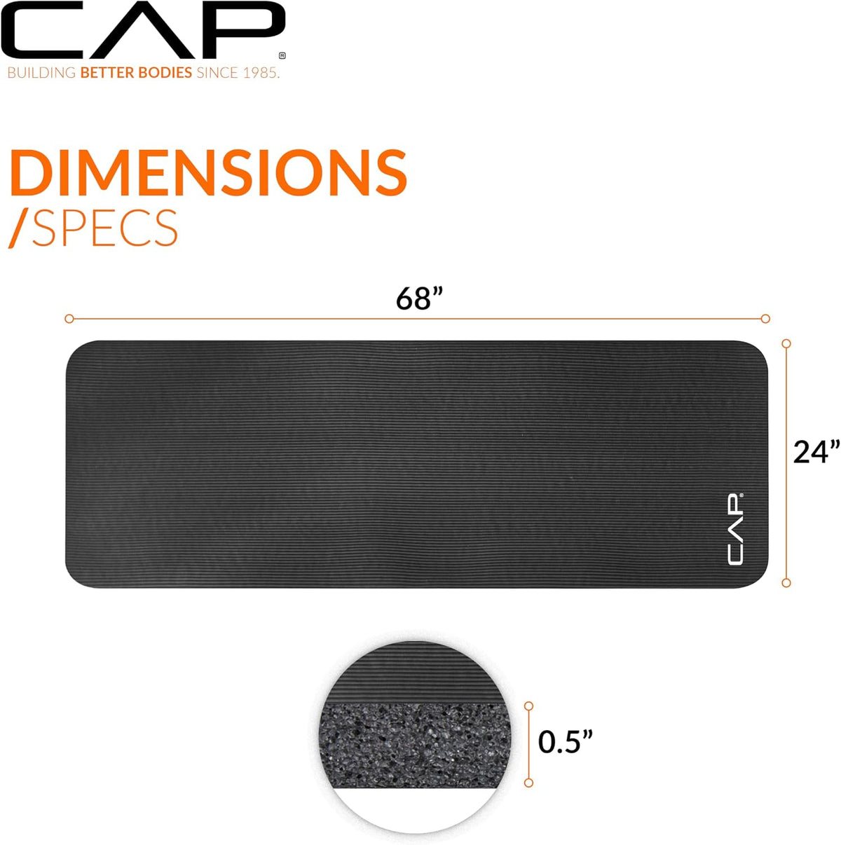 CAP Barbell 1/2-Inch High Density Exercise Yoga Mat with Strap | Multiple Options – view 29