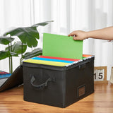 5200°F Fireproof Document Box with Lock, included Dividers (Black) | Fire Proof File Box，Collapsible Storage Box with Zippers and Inserts Pockets, Portable Bag Home Office Letter/Legal Folder