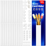 Delamu Cord Hider, Cord Cover Wall, Premium Cord Covers for Wires on Wall, Cable Concealer Hider Kit for Hiding Wires in Home and Office Cable Managemen, (White, 236in L x 0.95in W x 0.55in H)