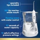 Waterpik Aquarius Water Flosser For Teeth Cleaning, Gums, Braces, Dental Care, Electric Power With 10 Settings, 7 Tips For Multiple Users & Needs, CDA Validated, Black WP-662, Packaging May Vary | 10 pressure settings, For gums, braces, implants and teeth