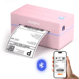 MUNBYN Bluetooth Thermal Shipping Label Printer, 130B Wireless 4x6 Label Printer for Small Business Office, Compatible with iPhone, Android, iPad, Windows, macOS, Canada Post, UPS, Purolator (Black)