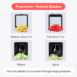 Fullstar Pro Original - Vegetable Chopper, Cutter & Spiralizer - 4 Blades | Onion, Salad & Veggie Dicer - Fast Food Prep Kitchen Gadgets & Cooking Gifts (4-in-1, White)