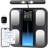 RENPHO Body Fat Scale, Smart Scale for Body Weight, BMI Digital Bathroom Weight Scale, Body Measurements with Smartphone App sync with Bluetooth, 400 lbs - Black, Elis 1 | BMI Digital Bathroom Weight Scale, Body Measurements with Smartphone App sync with