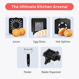 Fullstar Pro Original - Vegetable Chopper, Cutter & Spiralizer - 4 Blades | Onion, Salad & Veggie Dicer - Fast Food Prep Kitchen Gadgets & Cooking Gifts (4-in-1, White)