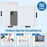 Metronic White Bubble Mailers 6x10 Inch 100 PC Self-Seal Bubble Mailer | Usable Size 6x9" Thick Padded Envelopes Cushion Mailing Padded Envelope Waterproof Shipping Bags for Makeup Jewelry, Supplies