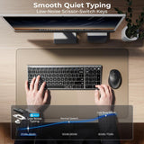 iClever DK05 Bluetooth Keyboard and Mouse Combo - 2.4G Wireless Rechargeable Keyboard Mouse, Compact Design with Numeric Keypad, Multi-Device Connection, Comfortable Typing for PC/Laptop/Windows/Mac
