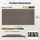 TONOR 4 Pack Acoustic Panels, Wood Panels for Walls, 47.2" x 23.6" Panneau Acoustique Mural, Flexible Slat Wall Panel for Home, Studio, Office, Brown
