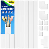 Delamu Cord Hider, Cord Cover Wall, Premium Cord Covers for Wires on Wall, Cable Concealer Hider Kit for Hiding Wires in Home and Office Cable Managemen, (White, 236in L x 0.95in W x 0.55in H)