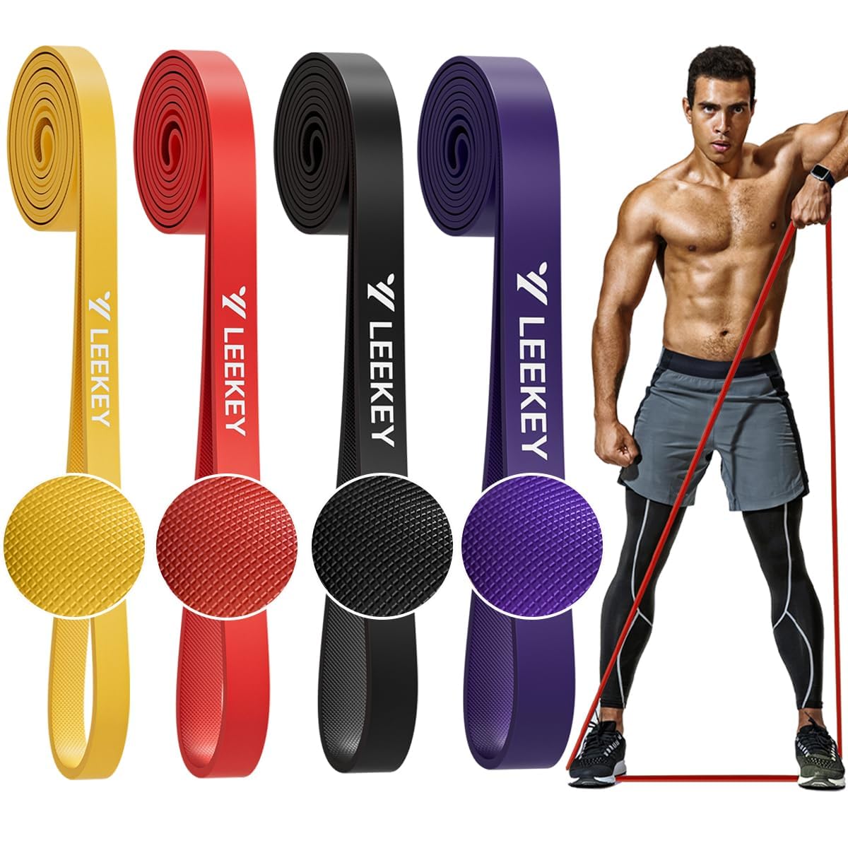 LEEKEY Resistance Bands, Exercise Bands Pull Up Assist Bands - Workout Bands Set - Mobility Band Powerlifting Bands for Men and Women Fitness Training, Physical Therapy,Home Workouts – view 2