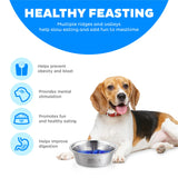Outward Hound Fun Feeder Slo Bowl, Flower Pattern, Purple, Large, 11.8" | Slows Fast Eaters, Can Aid Digestion, Holds 4 Cups Dry or Wet Food, Non-Slip Base, Easy Clean, No BPA, Medium to Large Dogs