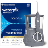 Waterpik Aquarius Water Flosser For Teeth Cleaning, Gums, Braces, Dental Care, Electric Power With 10 Settings, 7 Tips For Multiple Users & Needs, CDA Validated, Black WP-662, Packaging May Vary | 10 pressure settings, For gums, braces, implants and teeth