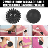 Foam Roller,IIQ Foam Rollers for Back and Legs 6 in 1 Foam Roller Massage Set Includes Muscle Roller Stick, Stretching Strap, Plantar Fasciitis Balls, All in Carry Bag