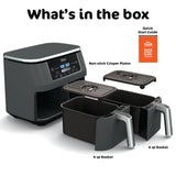 Ninja DualZone Air Fryer, 8 Qt/7.6L, 6-in-1, Grey, DZ801C | Air fry, broil, roast, bake, reheat, dehydrate, 2x4 Qt/3.8L zones, Smart Finish, Match Cook