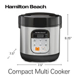 Hamilton Beach Digital Programmable Rice Cooker & Food Steamer, 14 Cups Cooked (7 Cups Uncooked), Stainless Steel, Steam & Rinse Basket, Delay Start, Model 37548MN