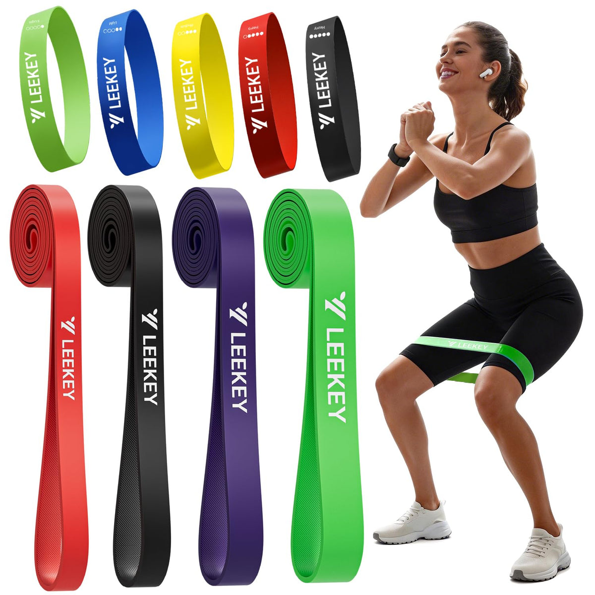 LEEKEY Resistance Bands, Exercise Bands Pull Up Assist Bands - Workout Bands Set - Mobility Band Powerlifting Bands for Men and Women Fitness Training, Physical Therapy,Home Workouts – view 8