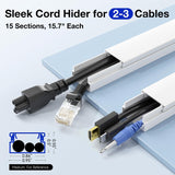 Delamu Cord Hider, Cord Cover Wall, Premium Cord Covers for Wires on Wall, Cable Concealer Hider Kit for Hiding Wires in Home and Office Cable Managemen, (White, 236in L x 0.95in W x 0.55in H)
