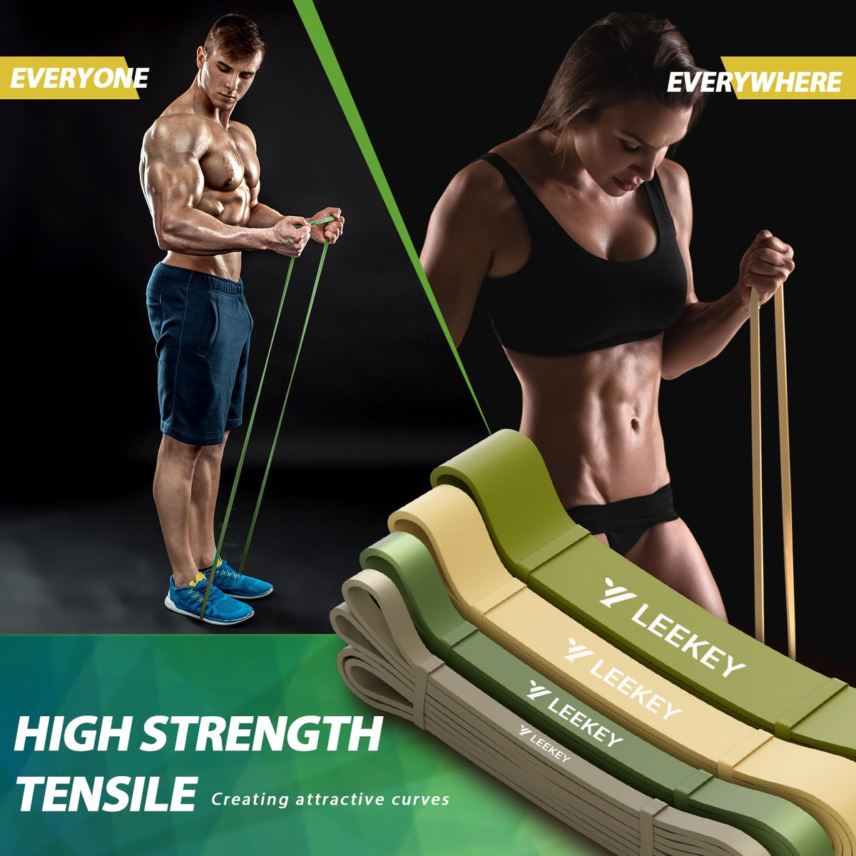 LEEKEY Resistance Bands, Exercise Bands Pull Up Assist Bands - Workout Bands Set - Mobility Band Powerlifting Bands for Men and Women Fitness Training, Physical Therapy,Home Workouts – view 30