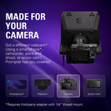 Elgato Prompter, Teleprompter with Built-in Screen | Drag-and-drop display, Supports DSLR, webcam, smartphone, Read chat or scripts, Works with Mac, PC, Stream Deck