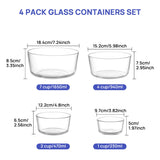 Vtopmart 8 Pack Glass Food Storage Containers with Lids, Grey | Meal Prep Containers, Airtight Lids for Leftover, On-the-go, Safe for Microwave, Oven, Freezer and Dishwasher