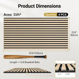 TONOR 4 Pack Acoustic Panels, Wood Panels for Walls, 47.2" x 23.6" Panneau Acoustique Mural, Flexible Slat Wall Panel for Home, Studio, Office, Brown