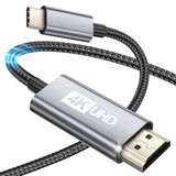 USB C to HDMI Cable 6.6FT, Type C to HDMI Ultra High Speed Cable 4K UHD Cable (Thunderbolt 4/3 Compatible) Compatible with MacBook Pro/Air, Galaxy S23/S22/S21, Note 20, Surface Pro.