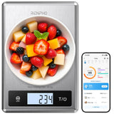 RENPHO Smart Food Scale with Nutritional Calculator, Bluetooth App, 11lbs | Digital Nutrition Scale with Calorie Tracker for Weight Loss & Cooking, Grams and Ounces, Nutrients Tracking, White