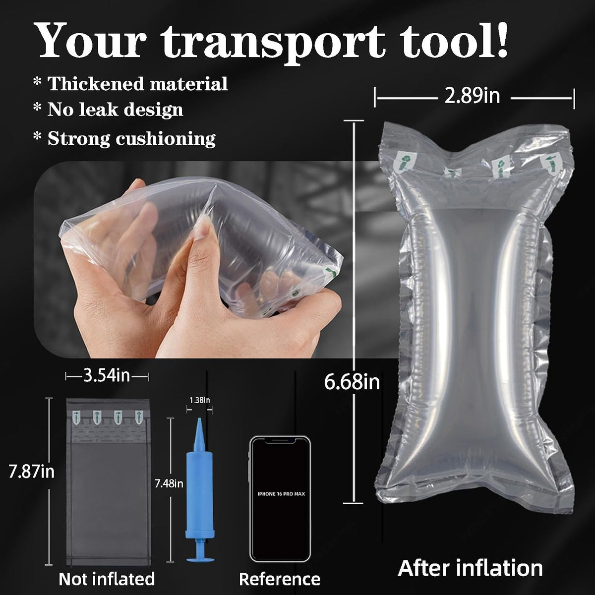 200 Count Packing Air Pillows for Shipping Supplies Box Filler Alternative to Packing Peanuts, Purse Stuffers for Size 3.54" x 7.87"，Provide Efficient Packaging Solutions for Logistics Companies – view 2
