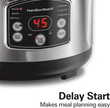Hamilton Beach Digital Programmable Rice Cooker & Food Steamer, 14 Cups Cooked (7 Cups Uncooked), Stainless Steel, Steam & Rinse Basket, Delay Start, Model 37548MN