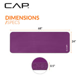 CAP Barbell 1/2-Inch High Density Exercise Yoga Mat with Strap | Multiple Options