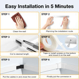 Delamu Cord Hider, Cord Cover Wall, Premium Cord Covers for Wires on Wall, Cable Concealer Hider Kit for Hiding Wires in Home and Office Cable Managemen, (White, 236in L x 0.95in W x 0.55in H)