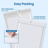 Metronic White Bubble Mailers 6x10 Inch 100 PC Self-Seal Bubble Mailer | Usable Size 6x9" Thick Padded Envelopes Cushion Mailing Padded Envelope Waterproof Shipping Bags for Makeup Jewelry, Supplies