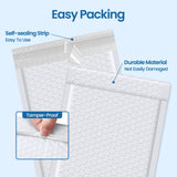 Metronic White Bubble Mailers 6x10 Inch 100 PC Self-Seal Bubble Mailer | Usable Size 6x9" Thick Padded Envelopes Cushion Mailing Padded Envelope Waterproof Shipping Bags for Makeup Jewelry, Supplies