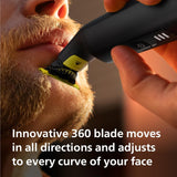 Philips OneBlade 360 Pro, Wet & Dry, Trim, Edge & Shave with the 14 lengths Precision Comb, QP6542/15