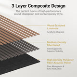 TONOR 4 Pack Acoustic Panels, Wood Panels for Walls, 47.2" x 23.6" Panneau Acoustique Mural, Flexible Slat Wall Panel for Home, Studio, Office, Brown
