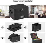5200°F Fireproof Document Box with Lock, included Dividers (Black) | Fire Proof File Box，Collapsible Storage Box with Zippers and Inserts Pockets, Portable Bag Home Office Letter/Legal Folder