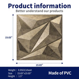 Art3dwallpanels PVC 3D Wall Panel Diamond for Interior Wall Décor in Black, 19.7" x 19.7" Wall Decor PVC Panel, 3D Textured Wall Panels, Pack of 12 Tiles