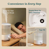 Levoit Humidifiers for Bedroom, Top Fill, Quiet, Knob Control, 360° Nozzle | Cool Mist Air Humidifier for Home, Baby Nursery & Plants, Auto Shut-off for Safety, 25H Lasting, BPA Free
