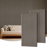 TONOR 4 Pack Acoustic Panels, Wood Panels for Walls, 47.2" x 23.6" Panneau Acoustique Mural, Flexible Slat Wall Panel for Home, Studio, Office, Brown