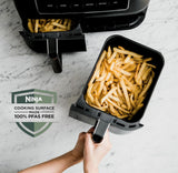 Ninja DualZone Air Fryer, 8 Qt/7.6L, 6-in-1, Grey, DZ801C | Air fry, broil, roast, bake, reheat, dehydrate, 2x4 Qt/3.8L zones, Smart Finish, Match Cook