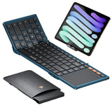 ProtoArc XK01 TP Foldable Keyboard with Touchpad, 0.65 in Keycaps, Black | Multi-touch Trackpad, 88-key, Full Shortcut Row, 3-device Bluetooth 5.1 Switching, USB-C Charging for Mobile Productivity