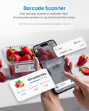 RENPHO Smart Food Scale with Nutritional Calculator, Bluetooth App, 11lbs | Digital Nutrition Scale with Calorie Tracker for Weight Loss & Cooking, Grams and Ounces, Nutrients Tracking, White