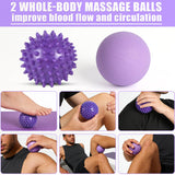 Foam Roller,IIQ Foam Rollers for Back and Legs 6 in 1 Foam Roller Massage Set Includes Muscle Roller Stick, Stretching Strap, Plantar Fasciitis Balls, All in Carry Bag