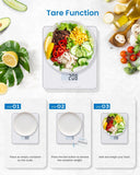 RENPHO Smart Food Scale with Nutritional Calculator, Bluetooth App, 11lbs | Digital Nutrition Scale with Calorie Tracker for Weight Loss & Cooking, Grams and Ounces, Nutrients Tracking, White