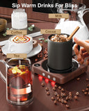 House Gem Mug Warmer - 36W Coffee Mug Warmer for Desk with Temperature Display, 2-12Hrs Auto Shut Off, Smart Candle Warmer - Ideal Coffee Gifts Accessories Keep Beverages Coffee Warmer (Black) | Fast Heating to 176°F, LED Display, Color-Coded Lights, Temp